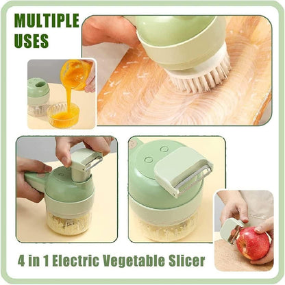 4 in 1 Portable Electric Vegetable Cutter Set (Wireless Chopper)