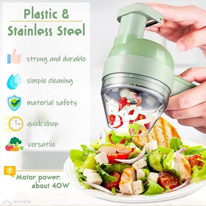4 in 1 Portable Electric Vegetable Cutter Set (Wireless Chopper)