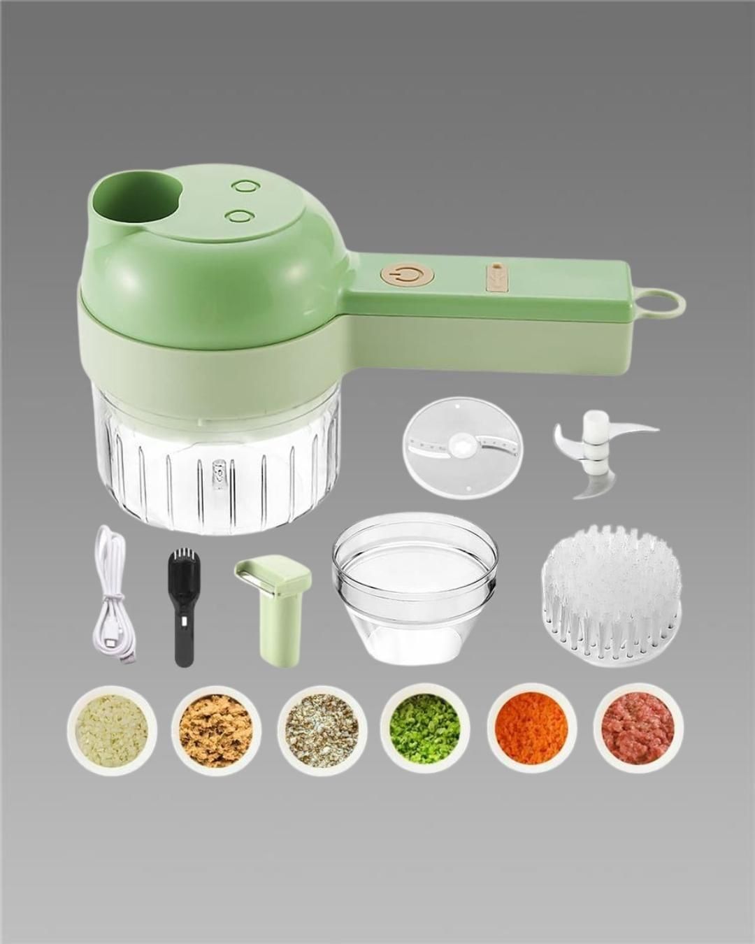 4 in 1 Portable Electric Vegetable Cutter Set (Wireless Chopper)